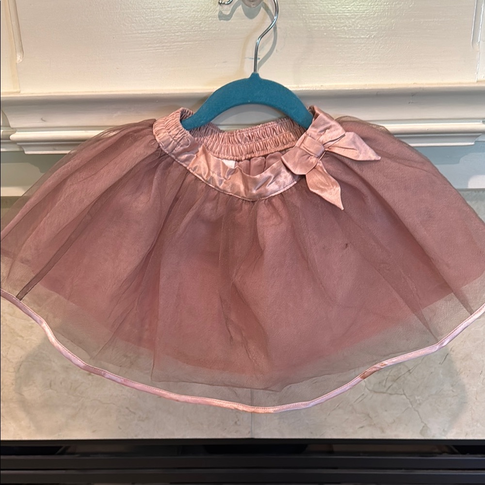 Janie and Jack Pink Tulle Skirt with Bow Detail